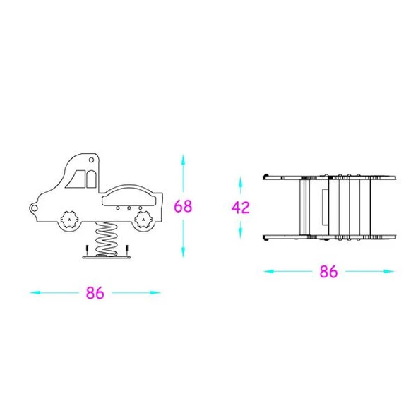 Çocuk Oyun Elemanı, Yaylı Oyuncak, Araba Zıp Zıp - 2