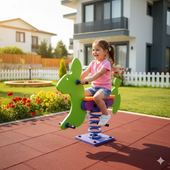 Çocuk Oyun Elemanı, Yaylı Oyuncak, Tavşan Zıpzıp - Resim 3