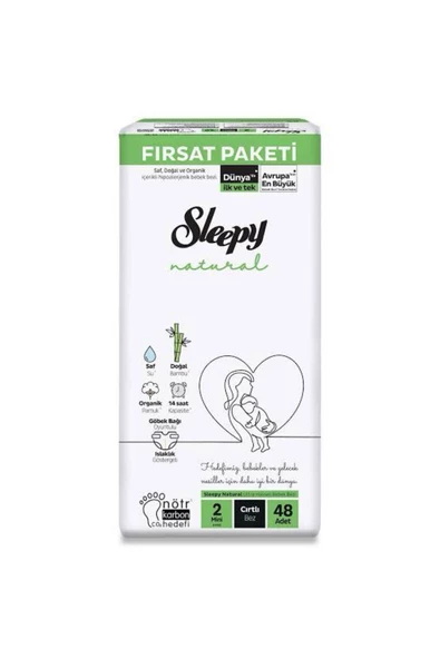 Sleepy Natural 2 Numara Mini 48'li Bebek Bezi