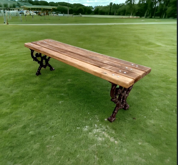 Motifli Döküm Oturma Bankı Arkalıksız 145cm