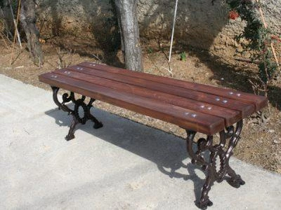 Motifli Döküm Oturma Bankı Arkalıksız 145cm - 5
