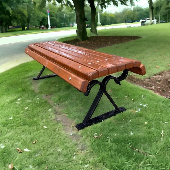 Motifli Arkalıksız Oturma Bankı – 145 cm - 3