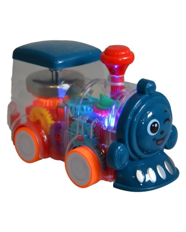 Ctoy Işıklı Sesli Şeffaf Tren Mavi - 4