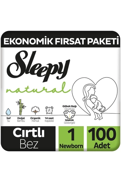 Sleepy Natural 1 Numara Yenidoğan 100'lü Bebek Bezi