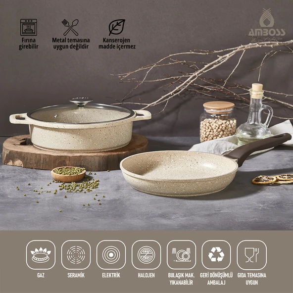 Amboss Montana 3 Parça Granit Set (Cappucino)