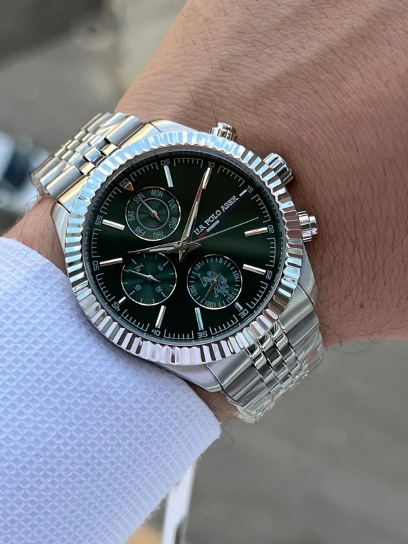 U.S.POLO ASSN Çelik Kordon İç Fonksiyonları Aktif 5 Atm Suya Dayanıklı Erkek Kol Saati USPA.1054.B02 - 3