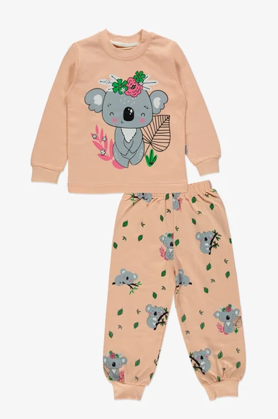 Baskılı İkiiplik Kız Pijama Takım MNK0602 - Resim 2