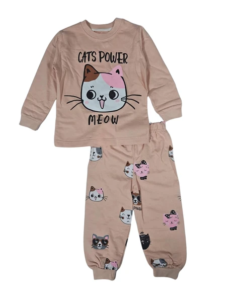 Baskılı İkiiplik Kız Pijama Takım MNK0602 - Resim 3
