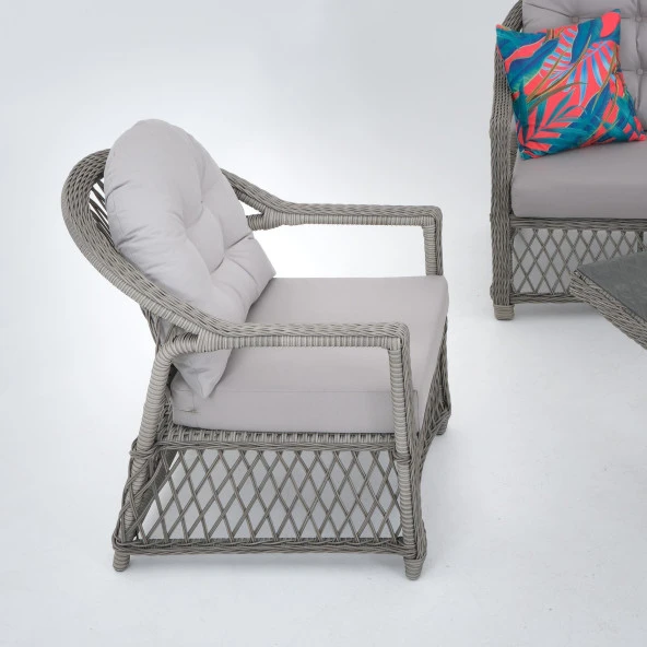 Crystal Üçlü Rattan Bahçe Oturma Grubu | Rehome - 4