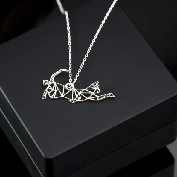 925 Ayar Gümüş Miyav Büyüsü Kedi Kolye Özel Tasarım ürün görseli 1