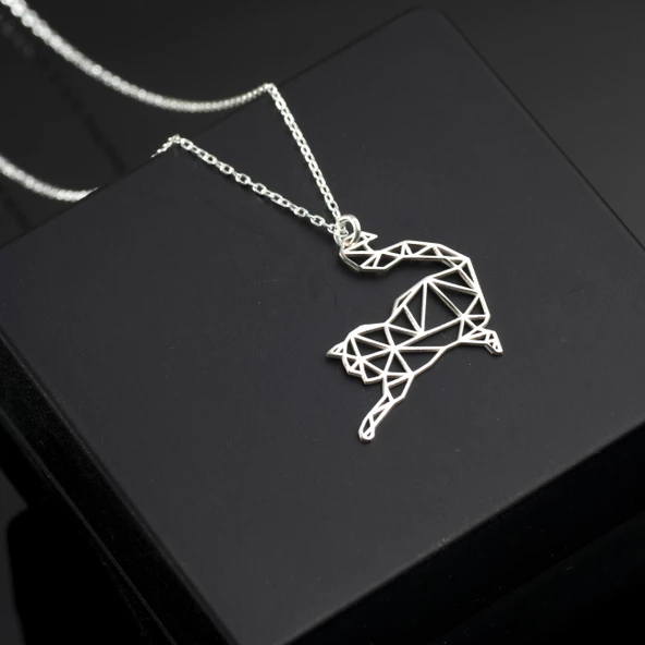 925 Ayar Gümüş Kedi Kolye Özel Tasarım ürün görseli 1