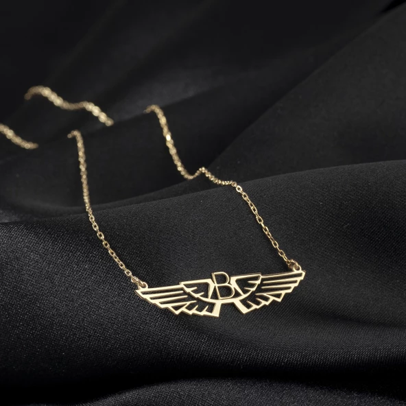 925 Ayar Gümüş Hava Kuvvetleri Askeri Harf Kolye Özel Tasarım - Resim 2