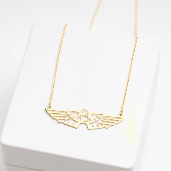 925 Ayar Gümüş Hava Kuvvetleri Askeri Harf Kolye Özel Tasarım - Resim 3