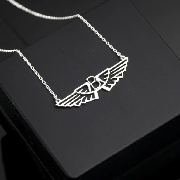 925 Ayar Gümüş Hava Kuvvetleri Askeri Harf Kolye Özel Tasarım ürün görseli 1