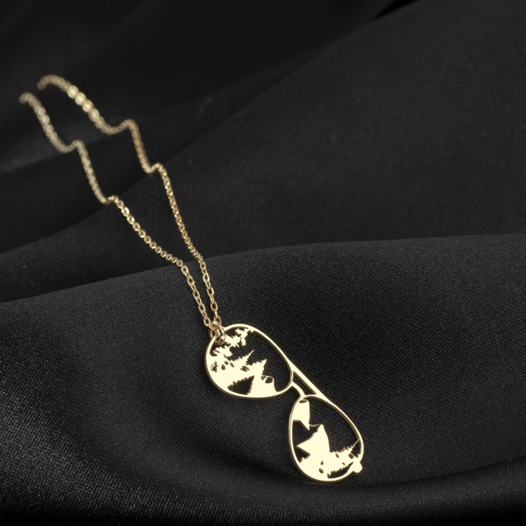 925 Ayar Gümüş Gözlük Kolye Özel Tasarım ürün görseli 1