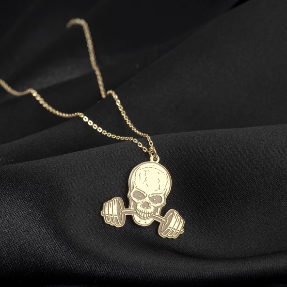 925 Ayar Gümüş Kafa Tası Kolye Özel Tasarım - Resim 2