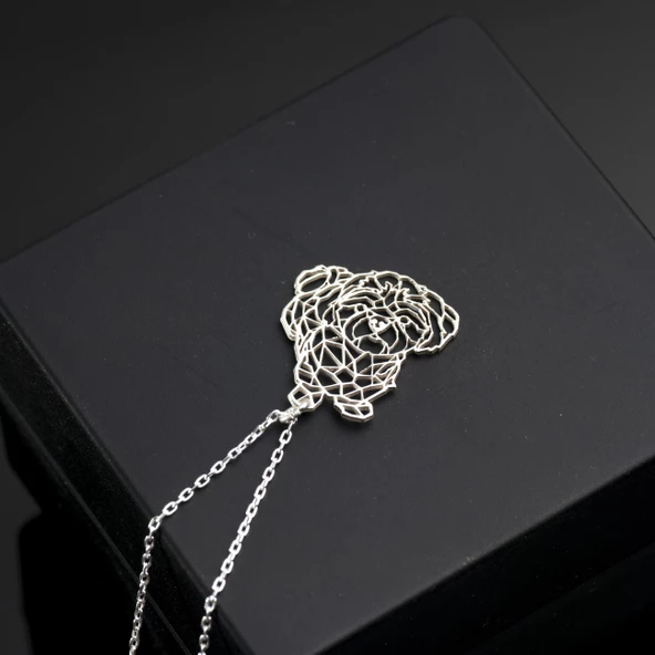 925 Ayar Gümüş Maltipoo Köpek Kolye Özel Tasarım ürün görseli 1