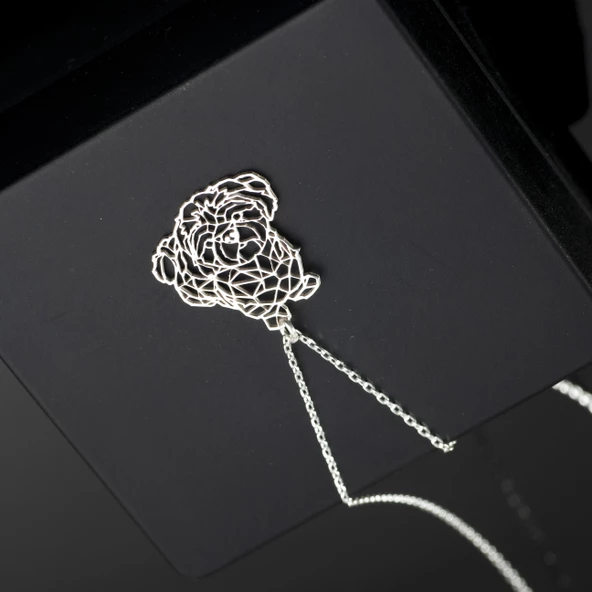 925 Ayar Gümüş Maltipoo Köpek Kolye Özel Tasarım - Resim 2