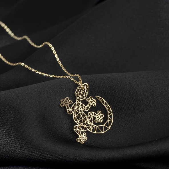 925 Ayar Gümüş  Kertenkele Kolye Özel Tasarım ürün görseli 1