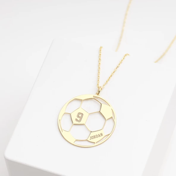 925 Ayar Gümüş Futbol Toplu İsim Kolye Özel Tasarım - Resim 3
