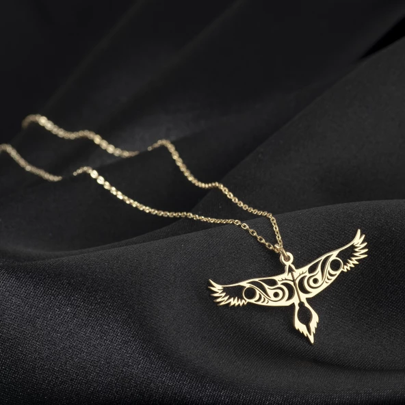 925 Ayar Gümüş Kuş Kolye Özel Tasarım ürün görseli 1