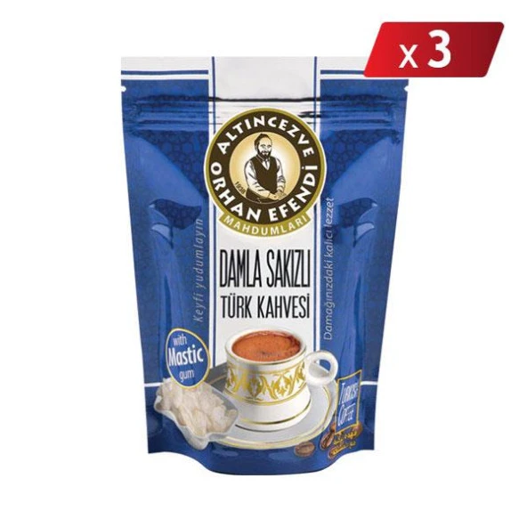 Orhan Efendi Damla Sakızlı Türk Kahvesi 100 Gr - 3LÜ PAKET