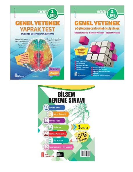 Ata 3.Sınıf Bilsem Sınavlarına Hazırlık Kitabı+5 li Deneme Sınavı ürün görseli 1