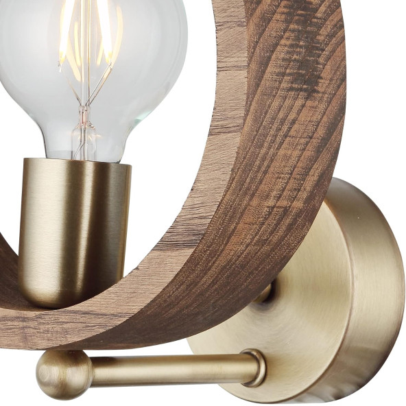 Lucea Manya Ahşapli Eskitme Aplik 1 X E27 - 3