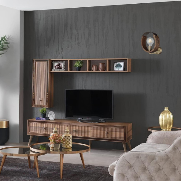 Lucea Manya Ahşapli Eskitme Aplik 1 X E27 - 4