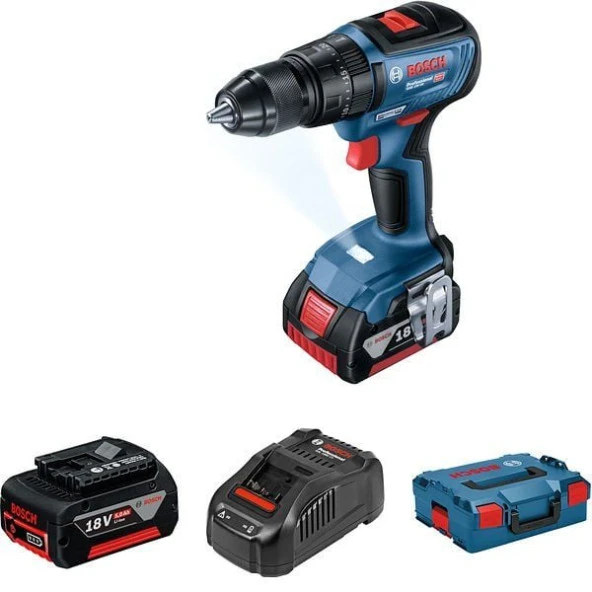 Bosch Professional GSB 18V-50 Akülü Darbeli Vidalama Makinesi (2x5.0Ah; L-Boxx) - 2