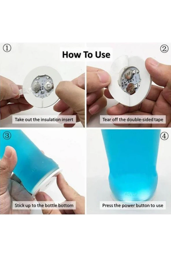 Parti Led Şişe Bardak Etiketi 6cm 6 LED’li 7 Renk + Renk Döngüsü - 5