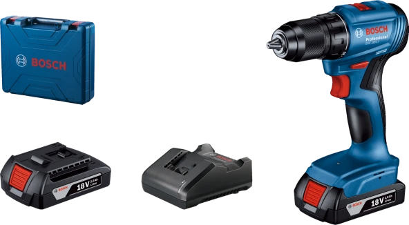Bosch Professional GSR 185 LI Akülü Delme Vidalama Mak. 2 x 2.0 Ah; Case