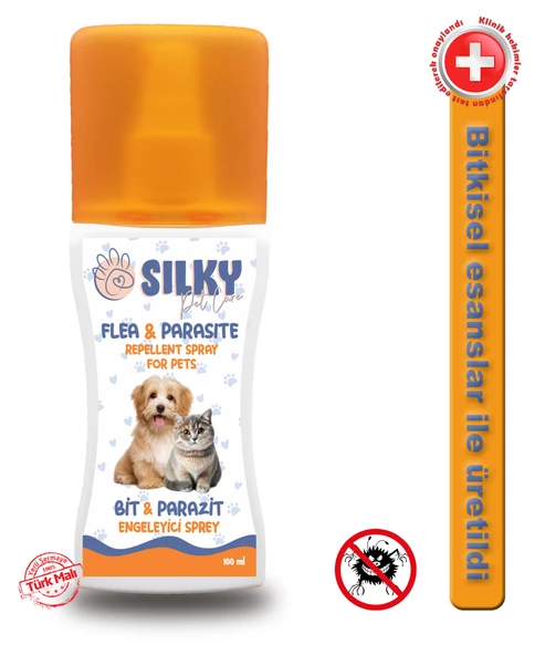 Silky - Kedi ve Köpekler için  Bit & Pire & Dış Parazit Engelleyici Sprey - 100ml