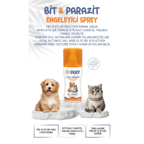 SILKY - Köpek Bit / Pire / Parazit Engelleyici Sprey    - 100ml