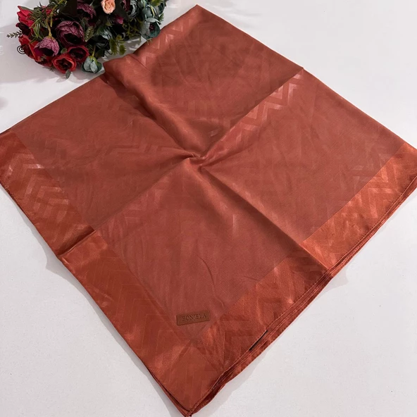 Bonjela Lento Eşarp Geometrik Desen Tarçın LNT0322