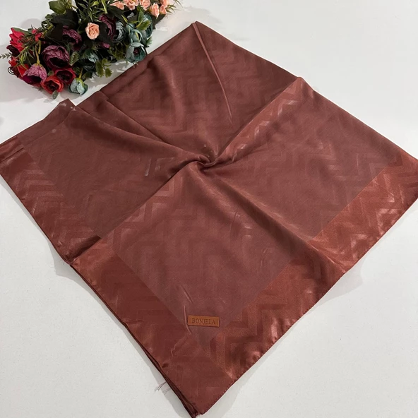 Bonjela Lento Eşarp Geometrik Desen Taba LNT0337