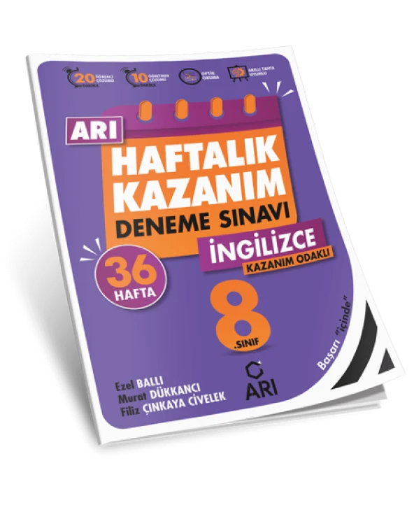 Arı Yayıncılık 8.Sınıf İngilizce Haftalık Kazanım Deneme ürün görseli 1