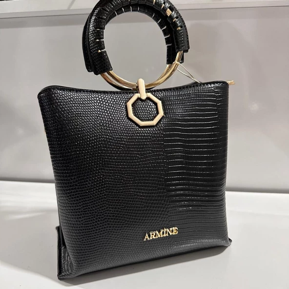 Armine Bayan Çanta Croco Timsah Siyah AR26001 ürün görseli 1