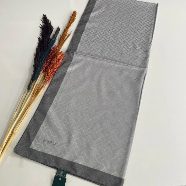 Bonjela Monogram Şal Gri-Koyu Gri JZ0303