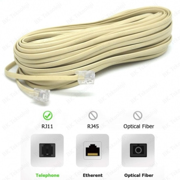 15M TELEFON HAT KABLOSU HAZIR RJ11 6P/2C 15 METRE - 4