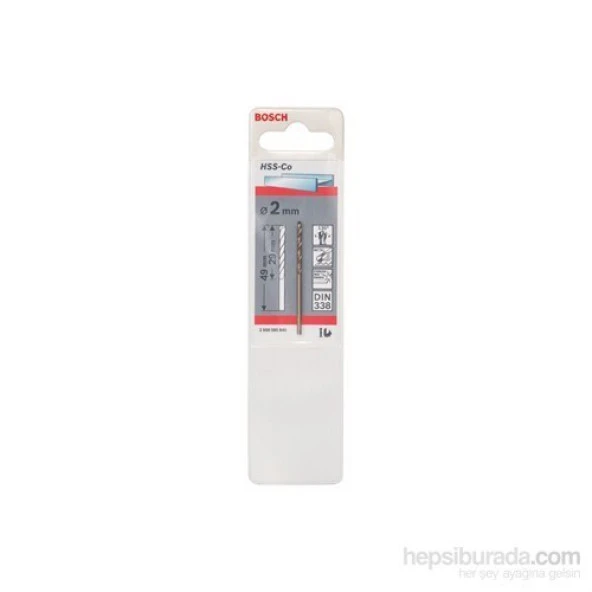 Bosch  - Metal Matkap Ucu Hss-Co, Dın 338 - 2 X 29 X 49 Mm - Resim 2