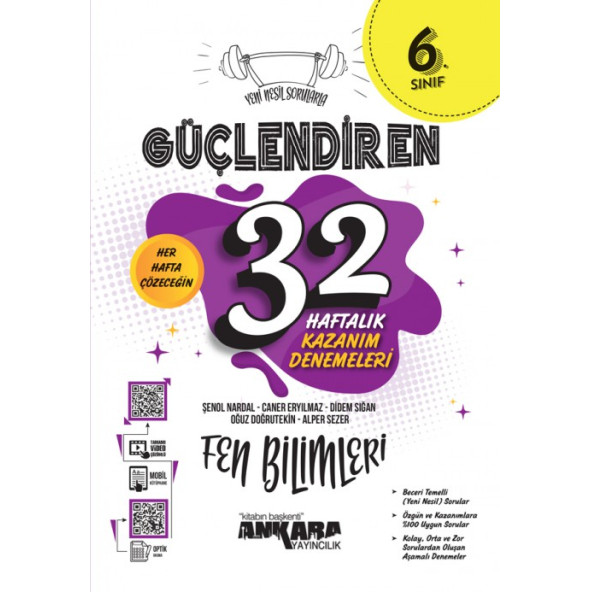 ANKARA YAY. 6.SINIF GÜÇ. 32 HAFTALIK FEN BİLİMLERİ KAZANIM DENEMELERİ