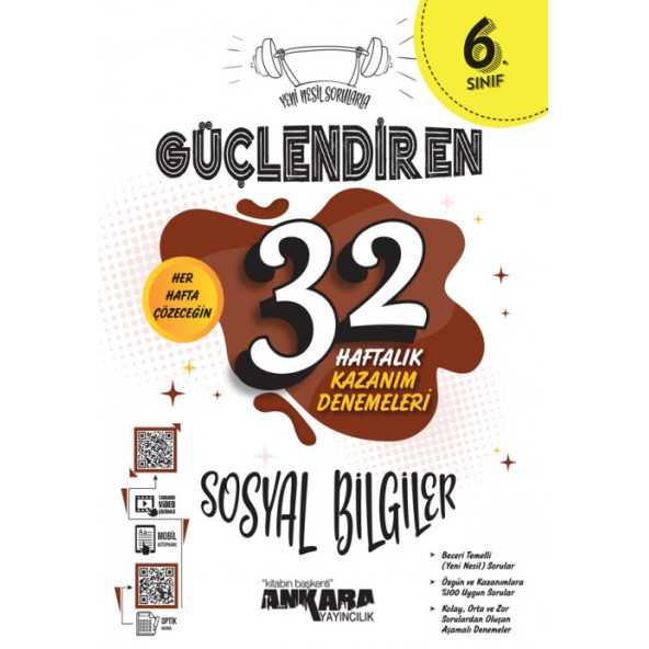 ANKARA YAY. 6.SINIF GÜÇ. 32 HAFTALIK SOSYAL BİLİMLER KAZANIM DENEMELERİ
