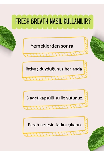 fresh breath 4 KUTU 90'lı Ağız Kokusu Önleyici, Nefes Temizleyici (Soğan, sarımsak yok edici) - Resim 6