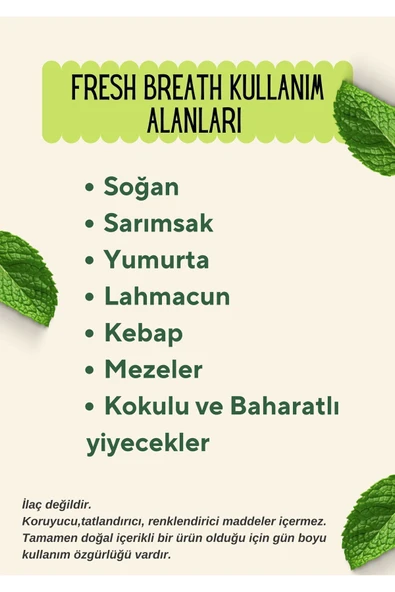 fresh breath 4 kutu 25'li Ağız Kokusu Önleyici, Nefes Temizleyici (Soğan, sarımsak koku yok edici) - Resim 5