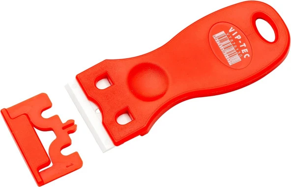 VIP-TEC Plastik Uçlu Cam Kazıyıcı, Ocak Kazıma, Yapışkan Sökücü 38 mm + 1 Yedek Uç Maket Bıçağı