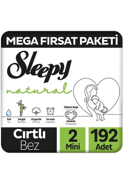 Sleepy Natural 2 Numara Mini 192'li Bebek Bezi