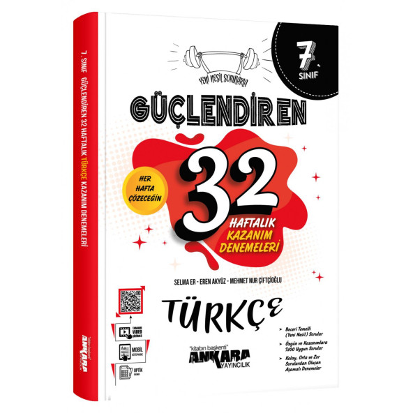 ANKARA YAY. 7.SINIF GÜÇ. 32 HAFTALIK TÜRKÇE KAZANIM DENEMELERİ