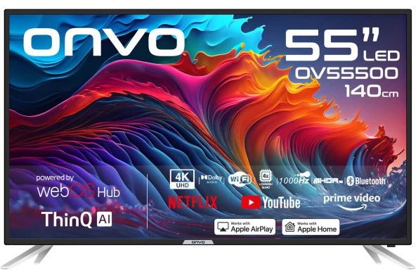 Onvo OV55500 55" Uydu Alıcılı 4K Ultra HD WebOS  Smart LED TV