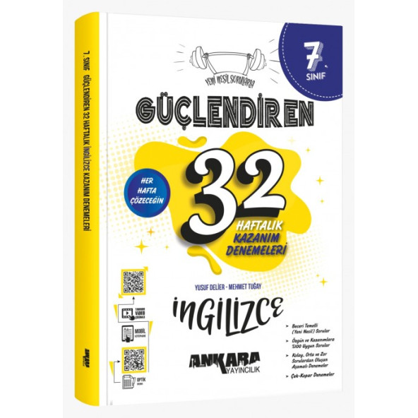 ANKARA YAY. 7.SINIF GÜÇ. 32 HAFTALIK İNGİLİZCE KAZANIM DENEMELERİ